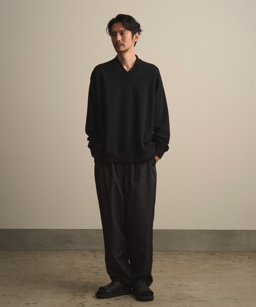 和ROBE(ワローブ)の「和ROBE / JUBAN WIDE SWEAT(スウェット・メンズ・ブラック/グレー/スモークピンク/プラム/グリーン/アイボリー/マスタード・1/2/3)」の13枚目の写真