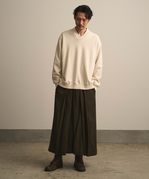 和ROBE(ワローブ)の「和ROBE / JUBAN WIDE SWEAT(スウェット・メンズ・ブラック/グレー/スモークピンク/プラム/グリーン/アイボリー/マスタード・1/2/3)」の19枚目の写真