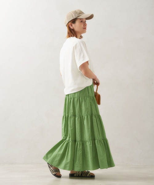 JOURNAL STANDARD（ジャーナルスタンダード）の「シャイニークロスティアードスカート（スカート・レディース・ブラック/グリーン系その他2・38/36）」の20枚目の写真