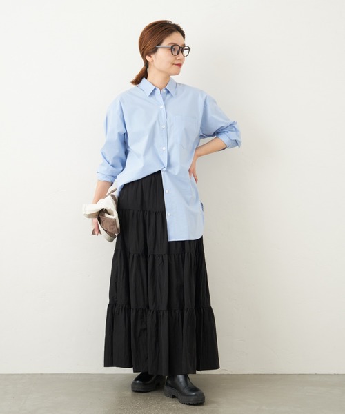 JOURNAL STANDARD（ジャーナルスタンダード）の「シャイニークロスティアードスカート（スカート・レディース・ブラック/グリーン系その他2・38/36）」の7枚目の写真