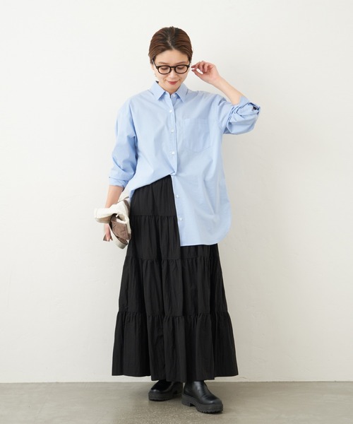 JOURNAL STANDARD（ジャーナルスタンダード）の「シャイニークロスティアードスカート（スカート・レディース・ブラック/グリーン系その他2・38/36）」の10枚目の写真