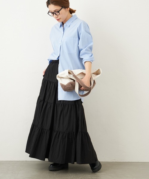 JOURNAL STANDARD（ジャーナルスタンダード）の「シャイニークロスティアードスカート（スカート・レディース・ブラック/グリーン系その他2・38/36）」の11枚目の写真