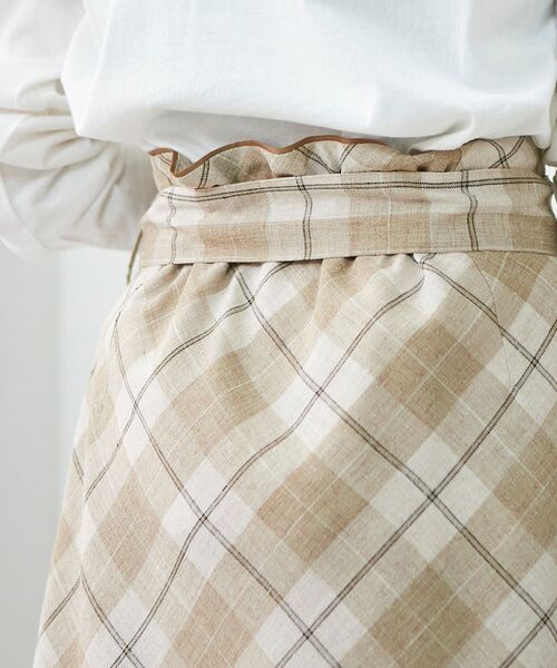 le.coeur blanc(ルクールブラン)の「リネンライクバイヤスチェックフレアスカート(スカート・レディース・ベージュ系その他2/ブラック系その他・38)」の19枚目の写真