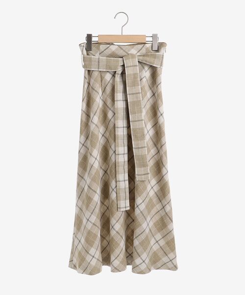 le.coeur blanc(ルクールブラン)の「リネンライクバイヤスチェックフレアスカート(スカート・レディース・ベージュ系その他2/ブラック系その他・38)」の20枚目の写真