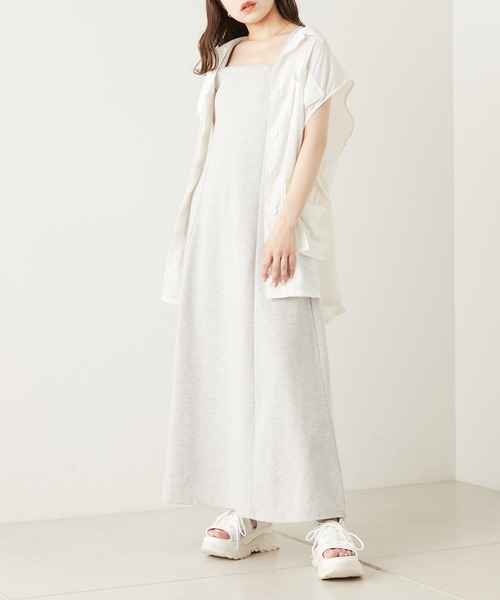 新色追加】バッククロスカットロングタンクワンピース