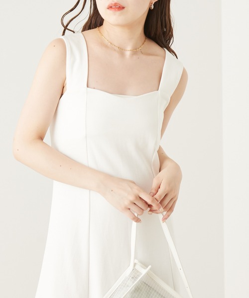 新品タグ付♡RESPIGHI 薄手　アウター　ライン　バックロング 新色追加】バッククロスカットロングタンクワンピース