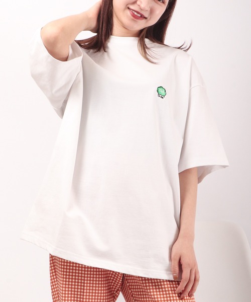 FUNALIVE(ファンアライブ)の「BF2 select ワンポイント刺繍 ビッグシルエットTシャツ(Tシャツ/カットソー・メンズ・ブラック/ベージュ/ピンク/ブルー/ホワイト・LL/M/L)」の21枚目の写真