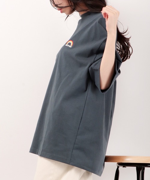 FUNALIVE(ファンアライブ)の「BF2 select ワンポイント刺繍 ビッグシルエットTシャツ(Tシャツ/カットソー・メンズ・ブラック/ベージュ/ピンク/ブルー/ホワイト・LL/M/L)」の6枚目の写真