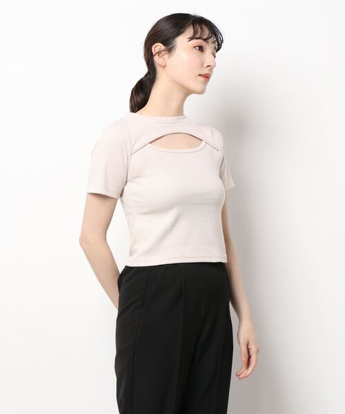 SpRay(スプレイ)の「テレコデコルテオ-プンカットソー(Tシャツ/カットソー・レディース・ブラック/オレンジ/グリーン/アイボリー/ピンク系その他・FREE)」の11枚目の写真