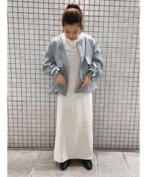 Samansa Mos2 blue | フレアキャミジャンスカ(ワンピース)