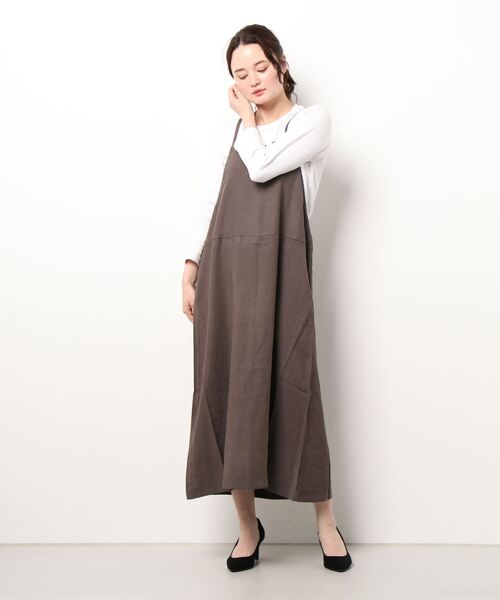 Samansa Mos2 blue（サマンサモスモスブルー）の「フレアキャミジャンスカ（ワンピース・レディース・ブラック/ブラウン/ライトベージュ・ﾌﾘ-）」の7枚目の写真