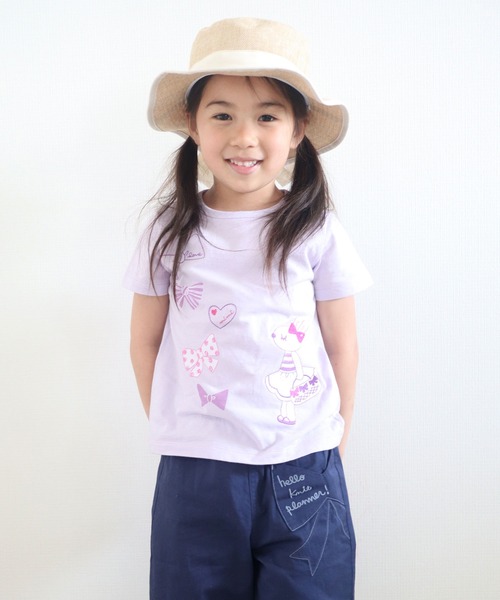 KP(ケーピー)の「【WEB限定】mimiちゃんアップリケとリボンプリント半袖Tシャツ(100-160cm)(Tシャツ/カットソー・キッズ・パープル/イエロー・120cm/140cm/160cm/110cm/130cm/150cm/100cm)」の2枚目の写真