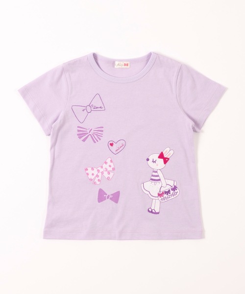 KP(ケーピー)の「【WEB限定】mimiちゃんアップリケとリボンプリント半袖Tシャツ(100-160cm)(Tシャツ/カットソー・キッズ・パープル/イエロー・120cm/140cm/160cm/110cm/130cm/150cm/100cm)」の4枚目の写真