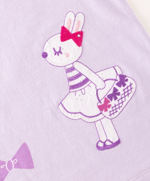 KP(ケーピー)の「【WEB限定】mimiちゃんアップリケとリボンプリント半袖Tシャツ(100-160cm)(Tシャツ/カットソー・キッズ・パープル/イエロー・120cm/140cm/160cm/110cm/130cm/150cm/100cm)」の5枚目の写真