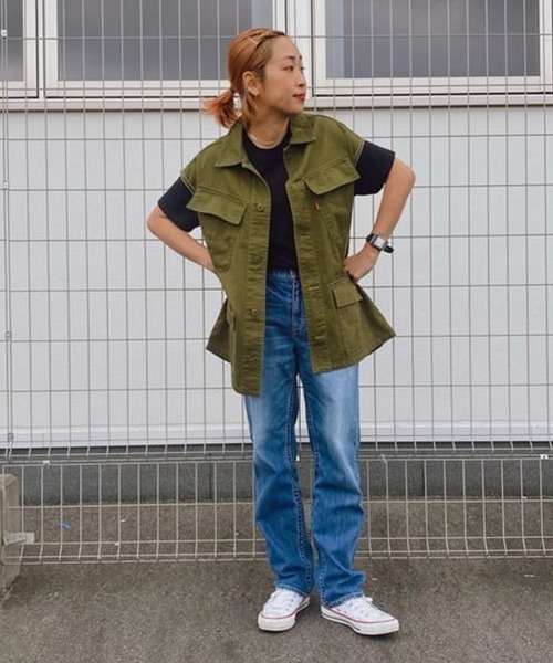 RODEO CROWNS WIDE BOWL（ロデオクラウンズワイドボウル）の「ファティーグルーズベスト（ベスト・レディース・ネイビー/カーキ・FREE）」の13枚目の写真