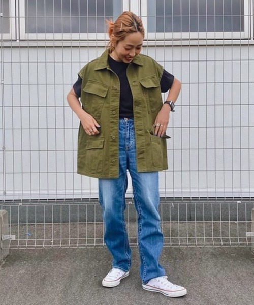 RODEO CROWNS WIDE BOWL（ロデオクラウンズワイドボウル）の「ファティーグルーズベスト（ベスト・レディース・ネイビー/カーキ・FREE）」の8枚目の写真