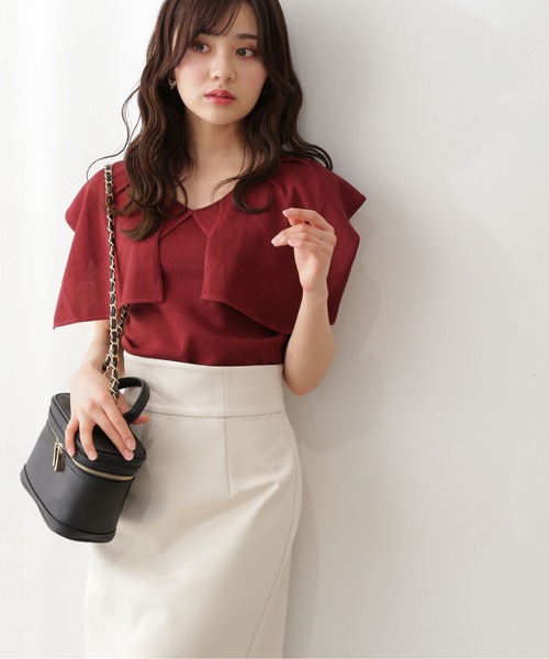 PROPORTION BODY DRESSING（プロポーションボディドレッシング）の「バイカラーラッフルニットプルオーバー / 1212170907（ニット/セーター・レディース・ホワイト系その他/ブラック/ブラウン・FREE）」の13枚目の写真