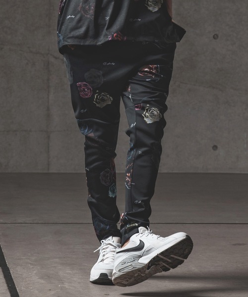 GLIMCLAP（グリムクラップ）の「mp10061-Flower artistic pattern tricot fabric pants  パンツ（その他パンツ・メンズ・ブラック・S/L/M）」の3枚目の写真