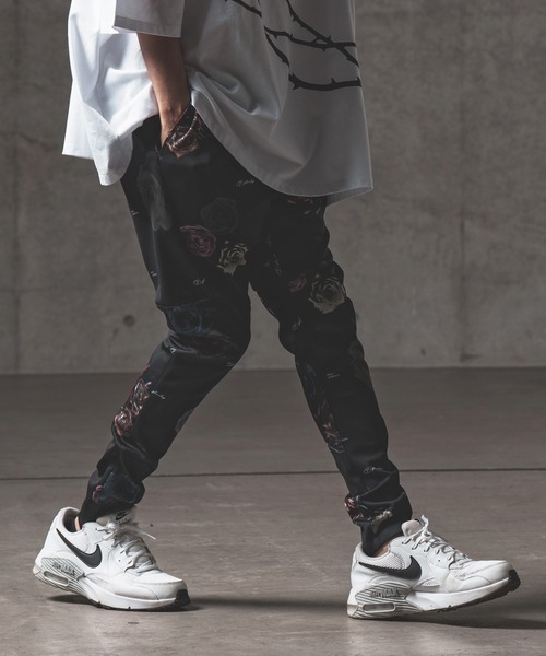 GLIMCLAP（グリムクラップ）の「mp10061-Flower artistic pattern tricot fabric pants  パンツ（その他パンツ・メンズ・ブラック・S/L/M）」の5枚目の写真