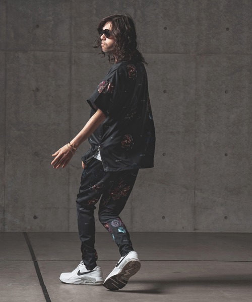 GLIMCLAP（グリムクラップ）の「mp10061-Flower artistic pattern tricot fabric pants  パンツ（その他パンツ・メンズ・ブラック・S/L/M）」の9枚目の写真