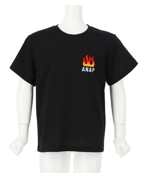 ANAP kids（アナップキッズ）の「吸水速乾サマーワンポイントTシャツ（Tシャツ/カットソー・キッズ・サックスブルー/ブラック/ラベンダー/ベージュ・120cm/130cm/110cm）」の14枚目の写真