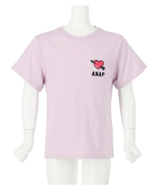 ANAP kids（アナップキッズ）の「吸水速乾サマーワンポイントTシャツ（Tシャツ/カットソー・キッズ・サックスブルー/ブラック/ラベンダー/ベージュ・120cm/130cm/110cm）」の15枚目の写真