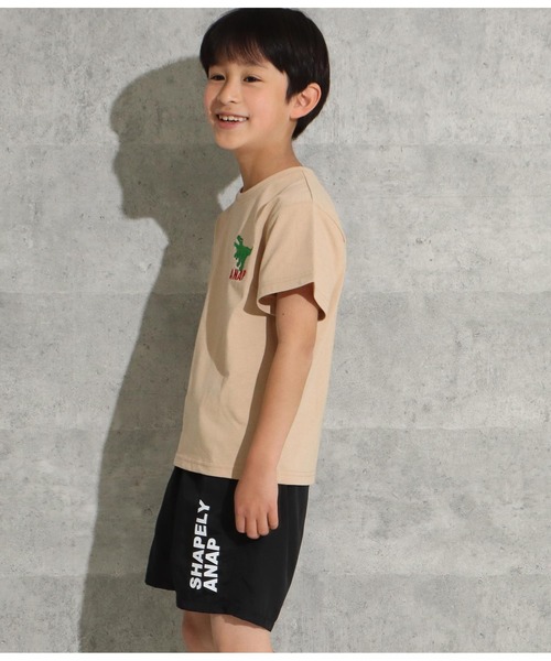 ANAP kids（アナップキッズ）の「吸水速乾サマーワンポイントTシャツ（Tシャツ/カットソー・キッズ・サックスブルー/ブラック/ラベンダー/ベージュ・120cm/130cm/110cm）」の7枚目の写真