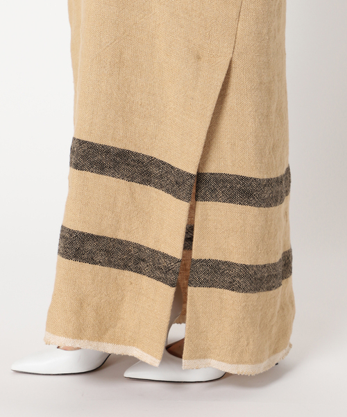 プラージュ RIAM HEM BORDER ワンピース 36 リネン100 plage（プラージュ）の「【R'IAM】HEM BORDER ワンピース
