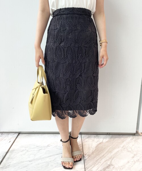 index（インデックス）の「◆リーフレースタイトスカート【WEB限定サイズ】（スカート・レディース・ライトグレー/ガンメタ/ブルー・36/38/40/42）」の19枚目の写真