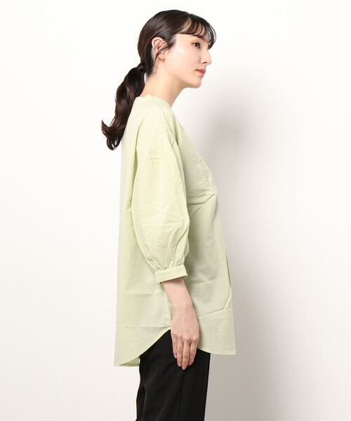 HONEYSUCKLE ROSE（ハニーサックルローズ）の「【HONEYSUCKLE ROSE】ボザムチュニックブラウス（シャツ/ブラウス・レディース・ブラック/ホワイト/グリーン・M/L）」の4枚目の写真