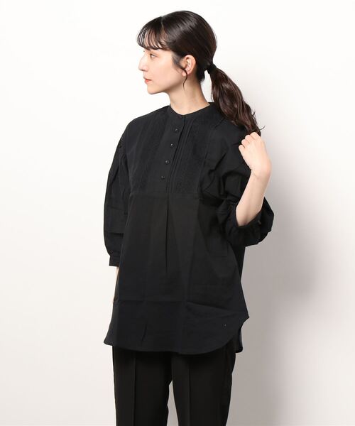 HONEYSUCKLE ROSE（ハニーサックルローズ）の「【HONEYSUCKLE ROSE】ボザムチュニックブラウス（シャツ/ブラウス・レディース・ブラック/ホワイト/グリーン・M/L）」の12枚目の写真