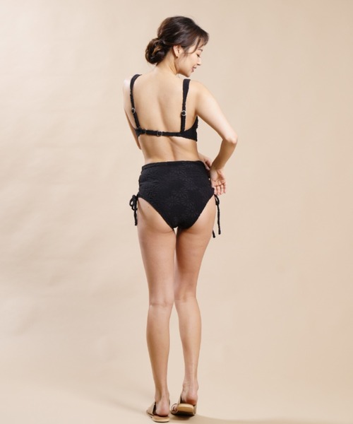 【セール】【ムラサキスポーツ別注】DEFIANCE/ディファイアンス 無地ハイウエストショーツ/花柄同色リボンバンドゥビキニ SRS-22T（水着）｜DEFIANCE（DEFIANCE）