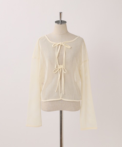 one after another NICE CLAUP（ワンアフターアナザーナイスクラップ）の「前後2WAYメッシュトップス（Tシャツ/カットソー・レディース・ピンク/アイボリー/モカ・FREE）」の22枚目の写真