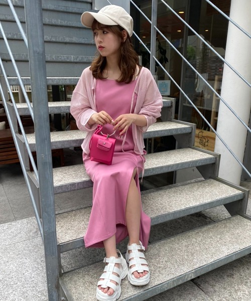 one after another NICE CLAUP（ワンアフターアナザーナイスクラップ）の「前後2WAYメッシュトップス（Tシャツ/カットソー・レディース・ピンク/アイボリー/モカ・FREE）」の14枚目の写真