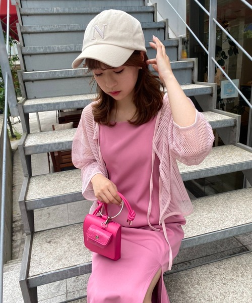 one after another NICE CLAUP（ワンアフターアナザーナイスクラップ）の「前後2WAYメッシュトップス（Tシャツ/カットソー・レディース・ピンク/アイボリー/モカ・FREE）」の15枚目の写真