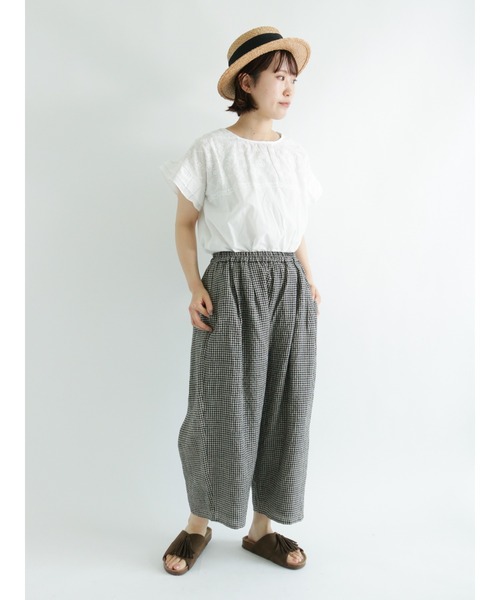 Samansa Mos2（サマンサ モスモス）の「ドッキング刺繍カットソー（Tシャツ/カットソー・レディース・ブラック/ベージュ/オフホワイト/ミント・ﾌﾘ-）」の7枚目の写真