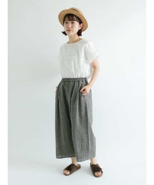 Samansa Mos2（サマンサ モスモス）の「ドッキング刺繍カットソー（Tシャツ/カットソー・レディース・ブラック/ベージュ/オフホワイト/ミント・ﾌﾘ-）」の8枚目の写真