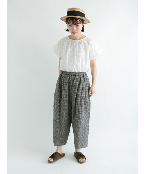 Samansa Mos2（サマンサ モスモス）の「ドッキング刺繍カットソー（Tシャツ/カットソー・レディース・ブラック/ベージュ/オフホワイト/ミント・ﾌﾘ-）」の9枚目の写真