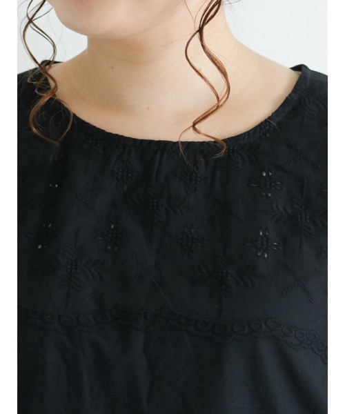 Samansa Mos2（サマンサ モスモス）の「ドッキング刺繍カットソー（Tシャツ/カットソー・レディース・ブラック/ベージュ/オフホワイト/ミント・ﾌﾘ-）」の17枚目の写真