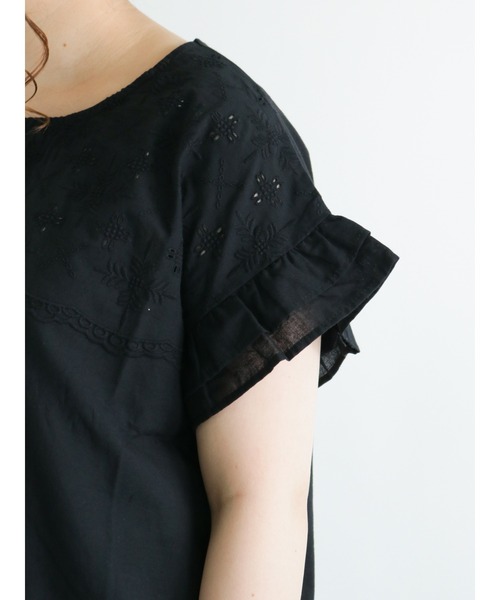 Samansa Mos2（サマンサ モスモス）の「ドッキング刺繍カットソー（Tシャツ/カットソー・レディース・ブラック/ベージュ/オフホワイト/ミント・ﾌﾘ-）」の18枚目の写真