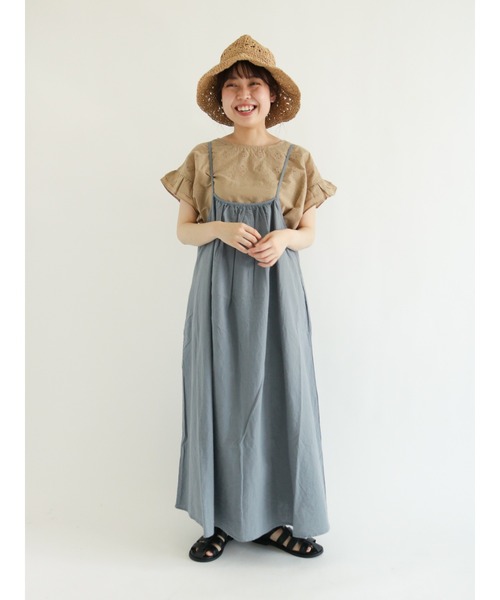 Samansa Mos2（サマンサ モスモス）の「ドッキング刺繍カットソー（Tシャツ/カットソー・レディース・ブラック/ベージュ/オフホワイト/ミント・ﾌﾘ-）」の11枚目の写真