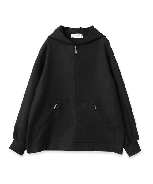 CULLNI（クルニ）の「22-AW-022 / Wool Mix Half Zip Hoodie（パーカー・メンズ・グレイッシュベージュ/ミント/ブラック/キャメル・0/2/1）」の2枚目の写真