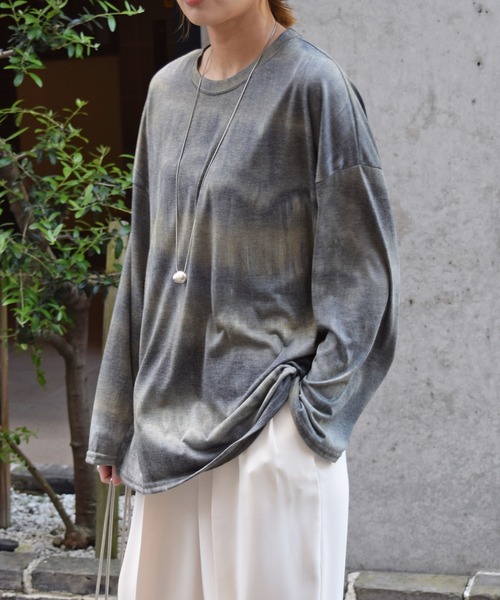 Marient（マリエント）の「タイダイロンTEE（Tシャツ/カットソー・レディース・グリーン/ダークグレー/オレンジ・FREE）」の4枚目の写真