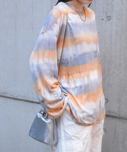 Marient（マリエント）の「タイダイロンTEE（Tシャツ/カットソー・レディース・グリーン/ダークグレー/オレンジ・FREE）」の15枚目の写真
