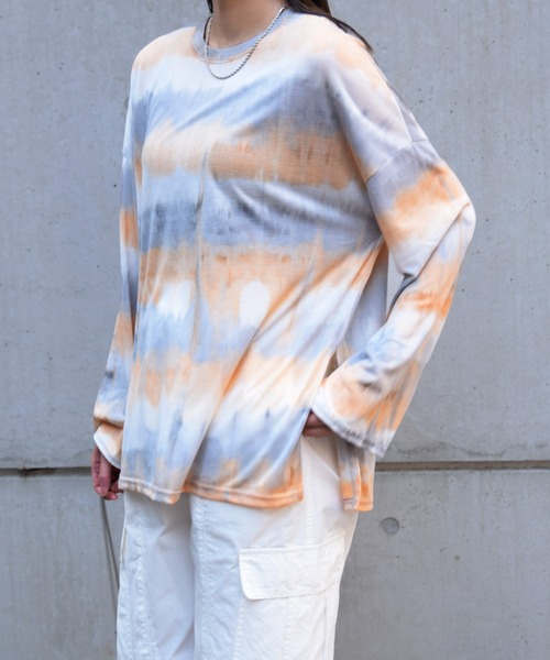 Marient（マリエント）の「タイダイロンTEE（Tシャツ/カットソー・レディース・グリーン/ダークグレー/オレンジ・FREE）」の16枚目の写真
