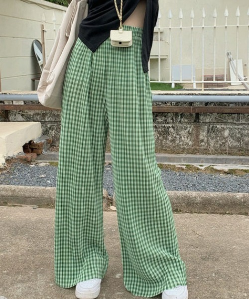 at12:03(アットイチニーゼロサン)の「チェック柄 ロングプリーツパンツ(その他パンツ・レディース・ブルー/グリーン・FREE)」の15枚目の写真