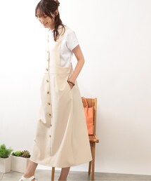 DRESKIP | 【洗える/フレア】Vネックジャンスカ(スカート)