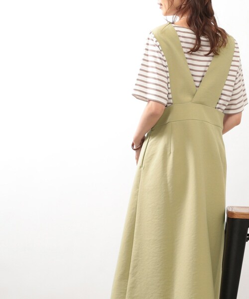 DRESKIP（ドレスキップ）の「◆【洗える/フレア】Vネックジャンスカ（スカート・レディース・黄緑系/ダークブラウン/ナチュラル・02/03）」の13枚目の写真