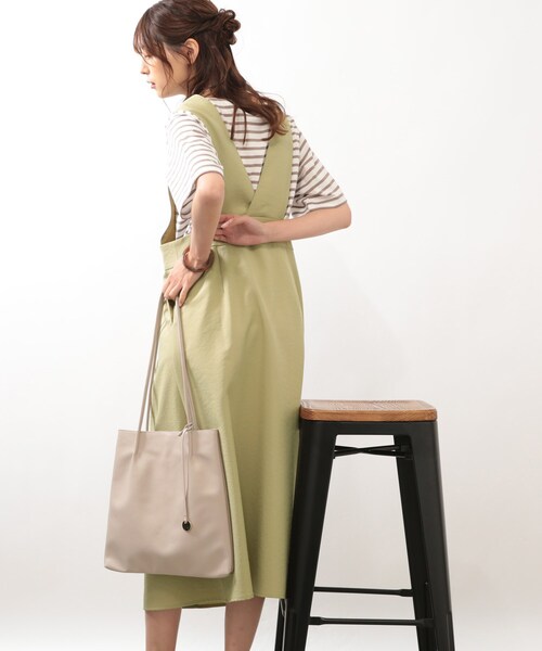 DRESKIP（ドレスキップ）の「◆【洗える/フレア】Vネックジャンスカ（スカート・レディース・黄緑系/ダークブラウン/ナチュラル・02/03）」の14枚目の写真