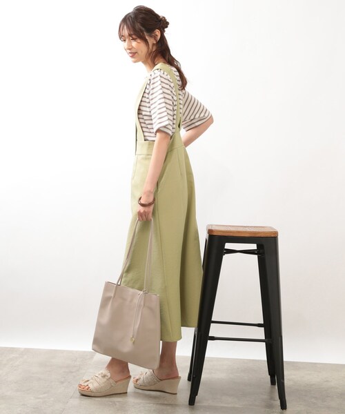 DRESKIP（ドレスキップ）の「◆【洗える/フレア】Vネックジャンスカ（スカート・レディース・黄緑系/ダークブラウン/ナチュラル・02/03）」の16枚目の写真